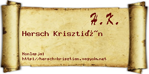 Hersch Krisztián névjegykártya